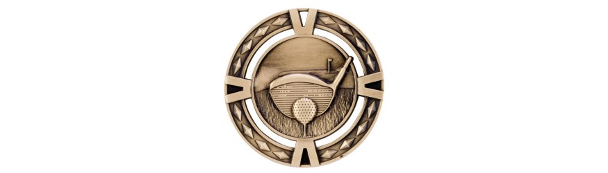 V-TECH GOLF MEDAL 60MM - GOLD, SILVER & BRONZE